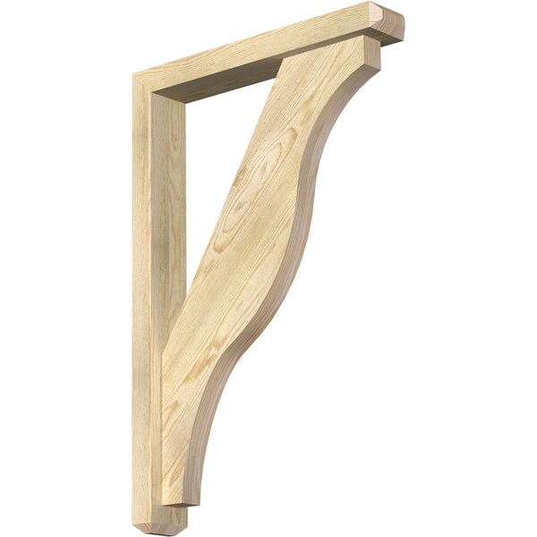 Ekena Millwork Funston Craftsman Rough Sawn Bracket w/ Offset Brace, Douglas Fir, 4"W x 24"D x 36"H BKT0402X24X36FST04RDF - main